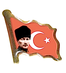 Vatan Rozet Atalı Kalpaklı Bayrak Dalgalı