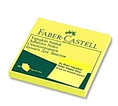 Faber-Castell Yapışkan Notluk 75x75 mm Fosforlu Sarı