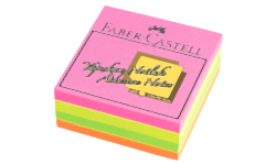 Faber-Castell Yapışkan Notluk 75 x 75 mm Karışık Fosforlu Renkli Küp