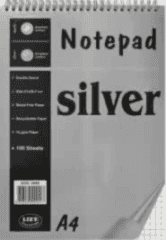 Lizy Collection Silver Spiralli Karton Kapak A4 100 Yaprak Kareli Bloknot