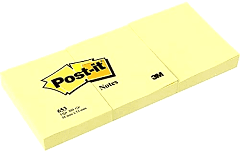 3M Post-it Notes Yapışkanlı Not Kağıdı 653-38X51 3 lü Sarı
