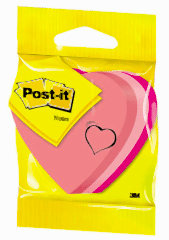 3M Post-it Kalp Şekilli Yapışkanlı Not Kağıdı 225 Yp 2007H