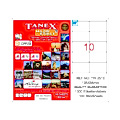 Tanex TW-2510 Hazır Etiket A4 105 x 56 mm Lazer Etiket 100 Adet