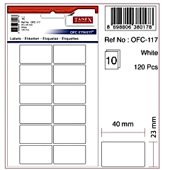 Tanex SB-09 Mini Computer Labels Hazır Etiket 23 x 40 mm Lazer Etiket