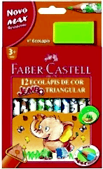 Faber-Castell Jumbo Üçgen Yarım Boy Kuruboya Kalemi 12 Renk