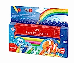 Faber-Castell Jumbo Boya Kalemi Metal Hediye Seti 8 Renk Kalemtıraşlı