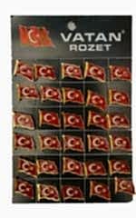 Vatan Türk Bayraklı Dalgalı Rozet
